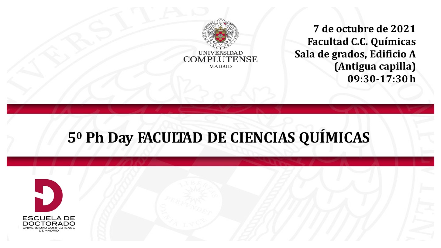 5º PhDay Facultad CC Químicas - 8 de octubre